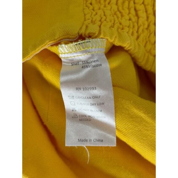 Derek Lam Yellow Strapless Sleeveless Smocked Back Jumpsuit with Front Bow – 8 - Picture 6 of 9